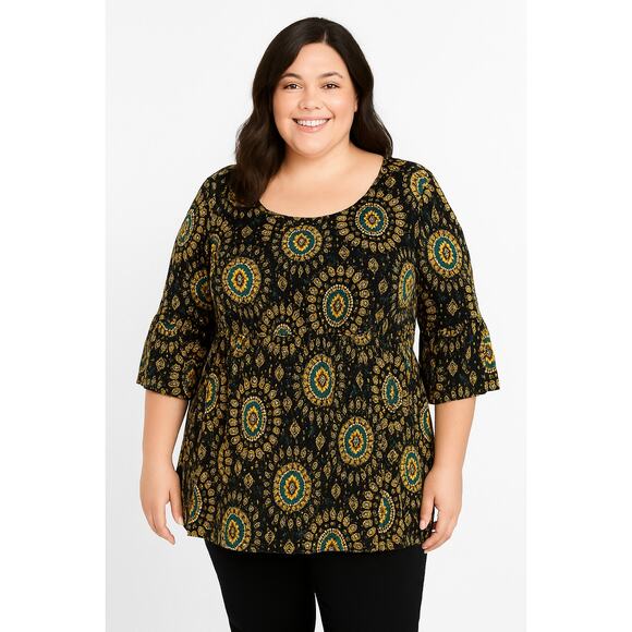 Bobbie Brooks Floral Smocked Blouse Size 2X | SAME DAY SHIP or NEXT DAY - Picture 1 of 7